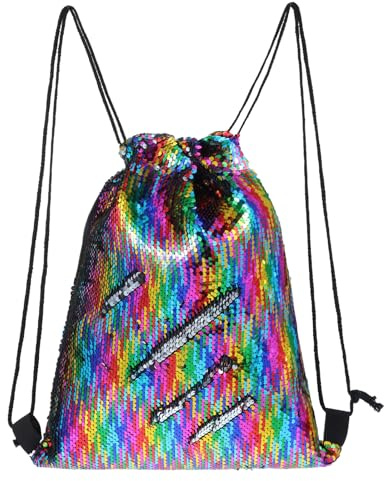 Abeillo Holografischer Rucksack mit Kordelzug, faltbarer Rucksack für Fitnessstudio, Sport, Schwimmen, Yoga