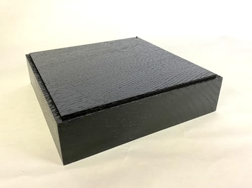 Calaoshop Base per statua, piedistallo, supporto in rovere massiccio 18x18x5 (Nero)