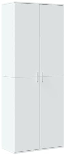 vidaXL Buffet Haut Blanc 70x35x180 cm Bois d'ingénierie, Buffet, Meuble de Rangement, Armoire Haute, Armoire, Armoire latérale, Meuble de Salon