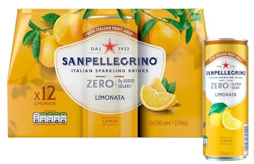 San Pellegrino Italian Sparkling Drinks Zero Lemon Soft Drink 12x330ml
