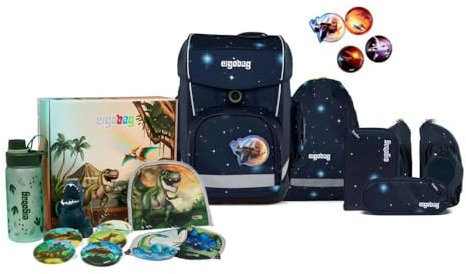 ergobag Cubo Light Jumbo Special Edition Schulranzen Set 7tlg. inkl. Fan-Box (KoBärnikus Galaxy Glow)