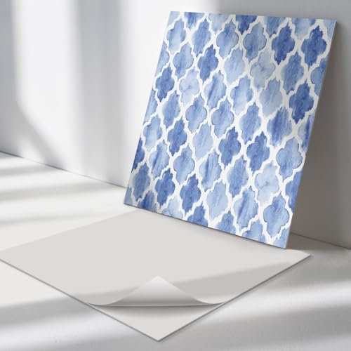 Vinyl Fliesen Quadratisch 30x30 cm PVC Küchenrückwand 9 Stück Wand und Boden Fliesenaufkleber für Küche und Badezimmer Wasserfest Selbstklebend Bodenbelag - Muster im marokkanischen Stil