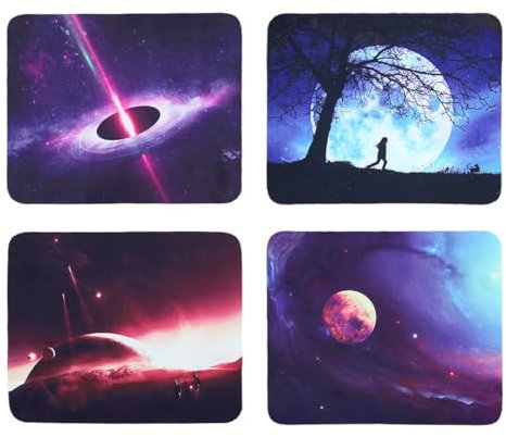 JEYORZY 4 Pcs Chiffon, Doux Chiffons de Nettoyage Lunettes en Microfibre lavables et Réutilisables, Chiffons Microfibre de Nettoyage, Essuie Lunettes de Vue,pour Nettoyer Lunettes,Tablettes(Planète)