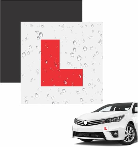 Fully Magnetic L Plates Extra Strong Magnetic Car Sticky Learner Plate Extra Strong & Thick Learner Plates Perfect for New Learners & Drivers Car Accessories Red Colour 18cm X 18cm (2pc)