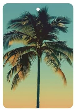 Palm Tree Printing 10 Pcs Car Air Fresheners Cards For Scented Hanging Sheets For Bathroom With Rope