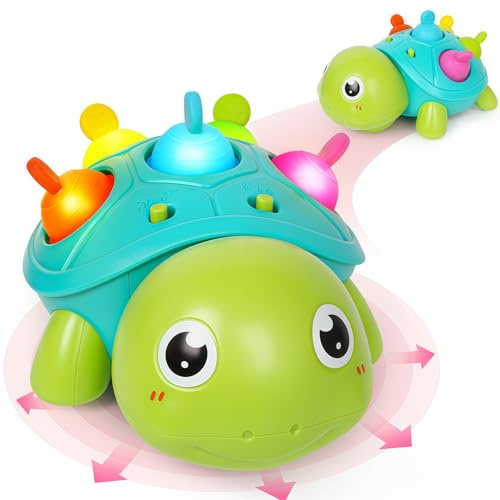 TSYAN Musical Crawling Turtle Baby Toy with Lights