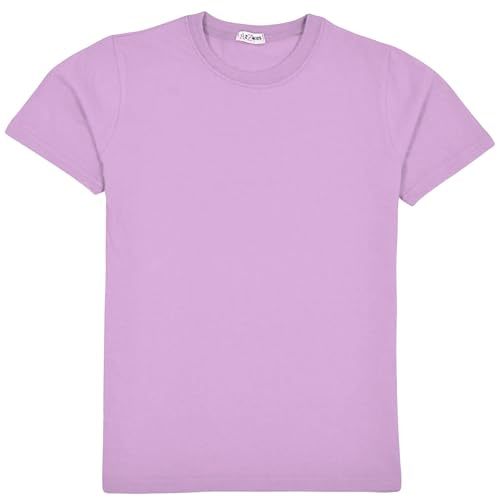 A2Z 4 Kids T-shirt noir uni doux au toucher pour garçons de 5 à 13 ans, lilas, 5-6 ans