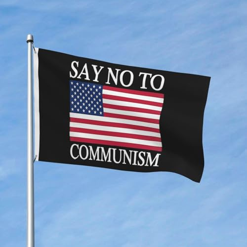 Garten Fahnen 90X150cm, Sag Nein zum Kommunismus Durable Haus Hof Flagge Witterungsbeständiges Garten Banner für Außenbereich Dekoration Restaurants