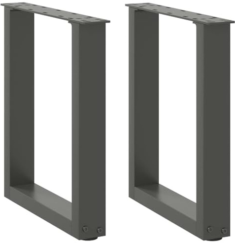 Mokuyary Lot de 2 pieds de table basse en forme de U - Anthracite - 38 x 42 - 43 cm - Pieds de meubles en acier - Pieds de meubles - Pieds de table - Pour bar, table, plan de travail