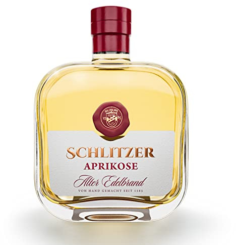 Schlitzer Premium Aprikosenbrand 0,5L, 40% Vol., Edelbrand aus handverlesenen Aprikosen, traditionell destillierter Marillenbrand, fruchtig-aromatisch und ideal als Geschenk