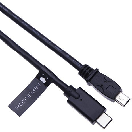 Type C to Mini USB Cable Compatible with Car Dash Cam Recorder GoPro Hero 2/3/4, Garmin Dash Cam, Proofcam, Rac NRAC02 to MacBook, Google Chromebook Pixel, Lenovo Yoga 900, Dell XPS, ASUS ZenBook (1m)