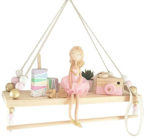 chendongdong Wandregal Regalbox Hausform Wanddekoration Wandregal Schweberegal Quaste Wandboard Schaukel Wandregal Wandboard Regal Hängeregal Bücherregal Ornament Mit Perlen String ?TIPPE A?