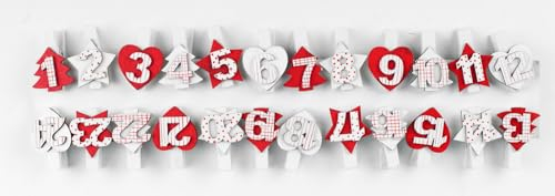 MÉGACRÉA Pinces à Linge pour Calendrier de l'Avent Noël 3,5
