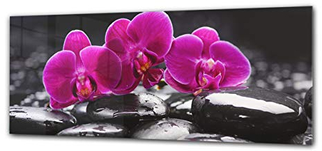 ConceptCrystal Glasbild 125 x 50 cm – Orchidee 5