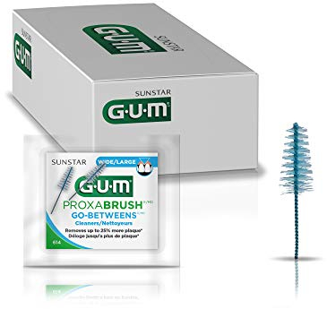 GUM Proxabrush Go-Betweens breite Interdentalbürsten-Nachfüller, Artikel 614 professionelle Proben, 2 Nachfüller pro Packung, 18 Packungen