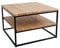 1 Original BestLoft® Couchtisch Boston Beistelltisch Industriedesign Loft (Eiche Hell Natur + Gestell Schwarz + Doppel-Platte)
