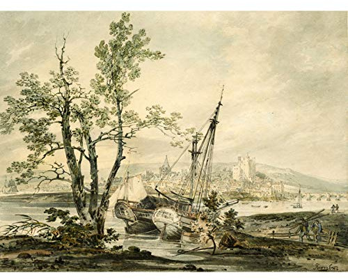 Artery8 Turner Rochester 1793 Painting Large Wall Art Poster Print Thick Paper 18X24 Inch