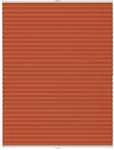 ondeco Plissee ohne Bohren mit Klemmträger, Sonnenschutz für Fenster innen, Jalousien Fenster ohne Bohren Blickdicht, Faltrollo Sichtschutz für Tür Fensterrahmen, Rollo Orange 70x210 cm