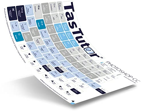TasTutor Tastatur Aufkleber für Photoshop | Tastaturaufkleber deutsch für Windows und MAC, Tastaturbefehle für Grafik Software, Shortcuts für Computer und Laptop, Tastatur-Sticker