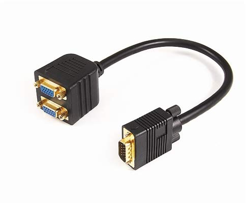 PremiumCord Adaptateur VGA mâle vers 2 x VGA Femelle, répartiteur pour Plusieurs appareils, Couleur Noire