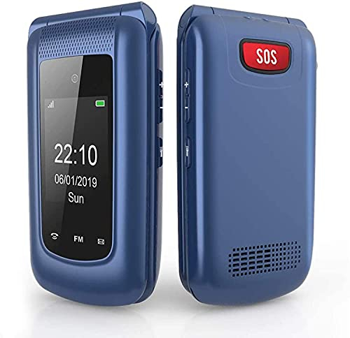 uleway Seniorenhandy mit großen Tasten und Mobiltelefon ohne Vertrag,2,3 Zoll LCD|Hörgeräte kompatibel|SOS-Funktion |Dual SIM Handy |Taschenlampe und Ladestation