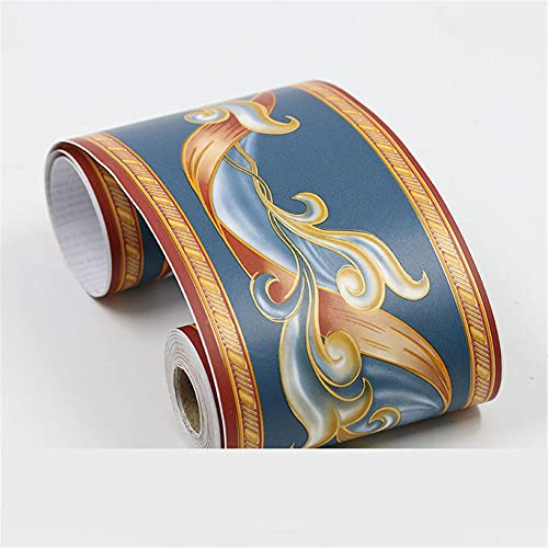 Dostear Frises Papier Peint Motif bleu clair 10 X 900cm Moulure Murale Autocollant Murals Adhesif Murale Plinthe Adhesive PVC