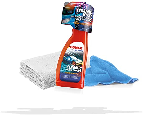 detailmate Sonax Set di pulizia per auto: Sonax Xtreme Ceramic Quick Detailer, set di pulizia a secco per rivestimento in ceramica per auto + 2 panni in microfibra