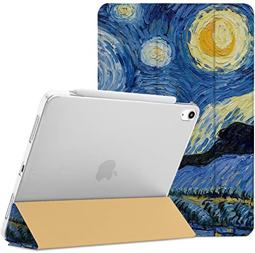 DuraSafe Cases Funda trasera transparente para iPad PRO de 11 pulgadas [PRO 11 2018 1 generación] A1980 A1934 A2013 A1979 Trifold Impreso Hard Smart PC Cubierta trasera transparente - Pintura nocturna