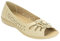 Fashion Friendly Cleopatra - Ladies Open Toe Slip On - 6 - Beige