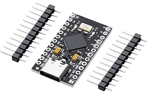 AZDelivery Pro Micro ATMEGA32U4 5V/16MHZ Entwicklungsboard Mikrocontroller Modul mit Bootloader IDE Entwicklungsboard mit 2 Row Pin Header USB C