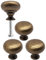 Fuxxer® Lot de 4 poignées de meubles antiques vintage en bronze 30 x 30 mm