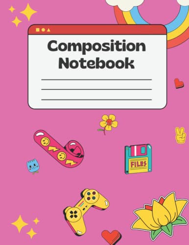 Y2K Notebook: 90s Themed Blank Lined Composition Notebook