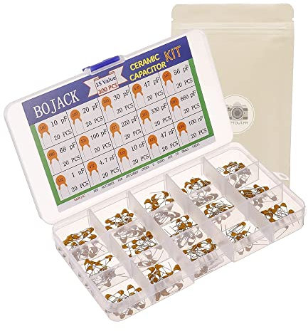Boite 10 types différents de condensateurs ceramique 10 pf a 100nf Lot de 300 composants electronique a souder