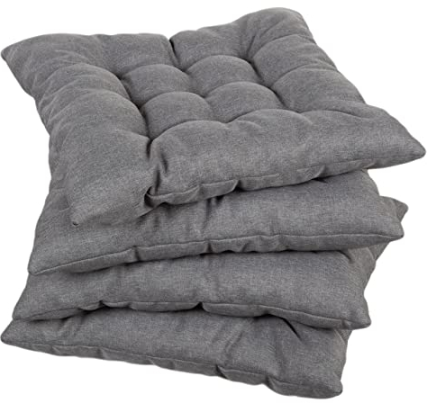 Gutekissen® Stuhlkissen gesteppt Quadrat Polsterauflage Auflage für Stühle/Bänke für Haus und Garten Sitzauflage Gartenkissen Sitzkissen viele Farben (45x45, Grau, 2)