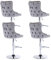 Wahson Samt Barhocker 4er Set Barstuhl Moderne Tresenhocker Drehbar Küchenhocker Höhenverstellbar Bistrohocker mit Leinen für Küche/Hausbar, Grau