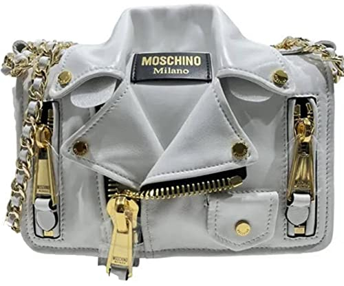 Moschino Couture Biker-Tasche mit verstellbarem Schultergurt, Eis