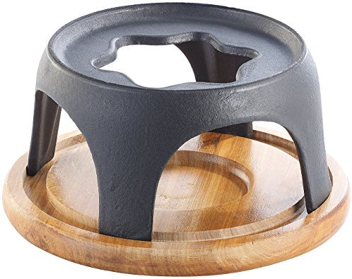 Rosenstein & Söhne Zubehör zu Gusseisen Käsefondue: Untersetzer und Rechaud für Gusseisen-Fondue Ø16 cm, Versandrückläufer (Käsefondue-Topf, Fondue Sets, Schokolade)