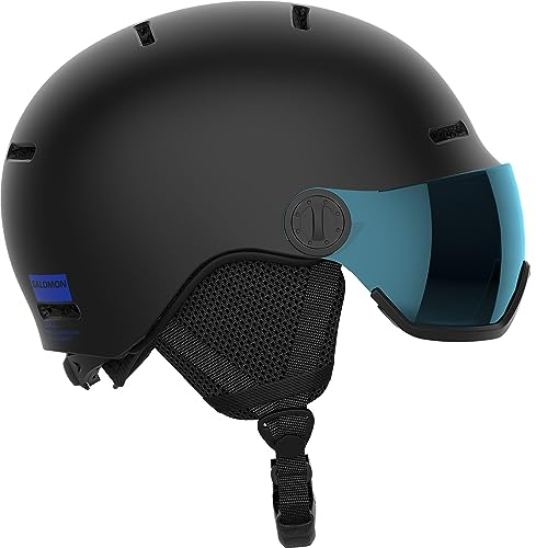 Salomon Orka Visor Kinder Helm Ski Snowboarden, Integrierter Komfort, einfach anzupassende Passform und leicht, Schwarz, KS 4953