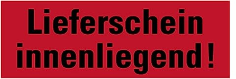 Aufkleber Verpackungs-Kennzeichnung „Lieferschein innenliegend!“ Schild Folie, rot | Größe wählbar Made in Germany, Größen Name: 2,5x7,5cm