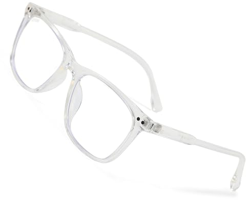 ATOM Blue Light Blocking Glasses for Kids (Age 5-12) - 100% UV Protection & Anti Glare Blue Rays Blocking Eyeglasses for Computer & Gaming | Durable Frame Eyewear for Boys & Girls - Transparent White