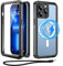Beeasy for iPhone 13 Pro Max Waterproof MagSafe Magnetic Case,360 Full Body Protective Built-in Screen Heavy Duty Hard Case,Shockproof Dustproof Front Back Cover for iPhone 13 Pro Max 6.7 ”Black