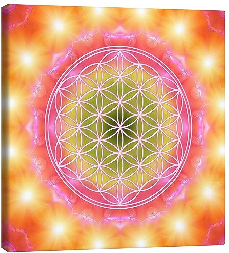 Posterlounge Blume des Lebens - Herzenergie Leinwandbild von Dolphins DreamDesign 70 x 70 cm Wandbilder Wanddeko