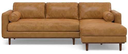 SIMPLIHOME Morrison 102 Full-Grain Leather Right-Facing Sectional Sofa