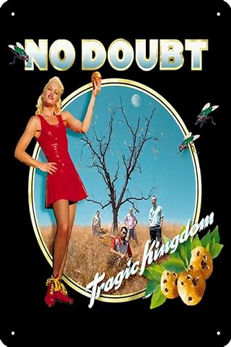 Oedrtqi No Doubt Band Tragisches Königreich-Poster, lustiges Metall-Blechschild für Zuhause, Küche, Bar, Zimmer, Garage, Dekoration, 20,3 x 30,5 cm