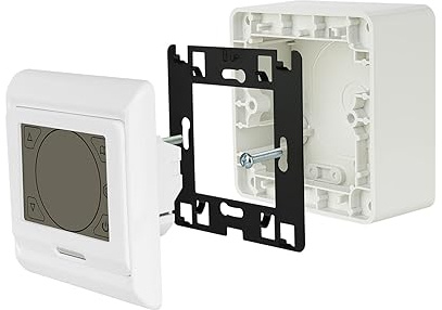 E91 Digital Aufputz Thermostat Raumregler für Fußbodenheizung Stellantriebe Elektroheizung, 7 Tage Wochenprogramm, inkl. Bodensensor 10kOhm