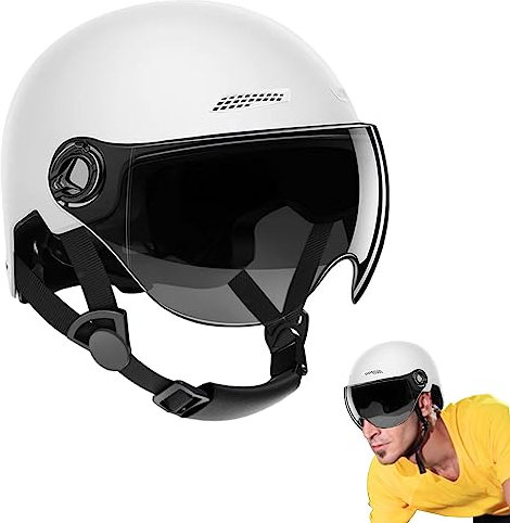 Niktule Fahrradhelme für Erwachsene fahrradhelm mit Visier Hochschützende, stoßdämpfende Half-Scooter-Helme, Skating Klettern Schutzausrüstung Erwachsene, Mountain Road Ebikes Elektroroller Helme