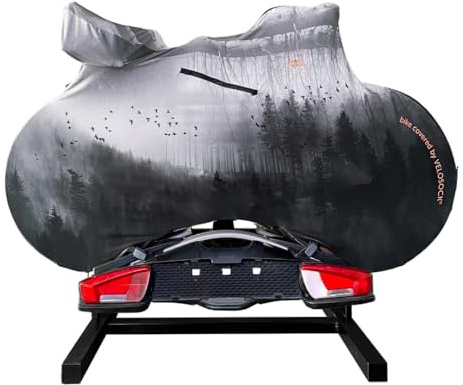 VELOSOCK Mystic Forest Road Bike Cover - Indoor Storage & Transport | For drop-bar road bikes, handlebars to 65 cm, frames to 190 cm. Dirt-resistant stretch fabric, not waterproof.