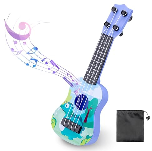 AYNKH Enfants Guitare Yukiri Jouet avec Sac de Rangement 10 Pouces Mini Instrument Jeu Acoustique avec Cordes réglables pour Les Tout - Petits débutants Apprendre Cadeau d'éducation préscolaire