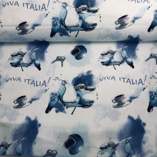 Fabreco - 100% Premium Baumwollstoff Meterware 50x160cm - Viva Italia | 220 g/lfm – Weich, langlebig & hautfreundlich | Stoffe Zum Nähen & Dekoration | Stoff Meterware - Fabric