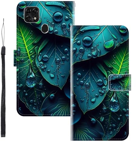 WUACYEAMING für ZTE Blade 10 Smart 2020 Hülle Premium PU Leder Flip Klappbare Stoßfeste Magnetische Schutzhülle Tasche mit Kartenfach Geld Slot Ständer Blatt